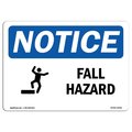 Signmission OSHA Sign, Fall Hazard W/, 24in X 18in Rigid Plastic, 24" W, 18" H, Landscape, OS-NS-P-1824-L-12428 OS-NS-P-1824-L-12428